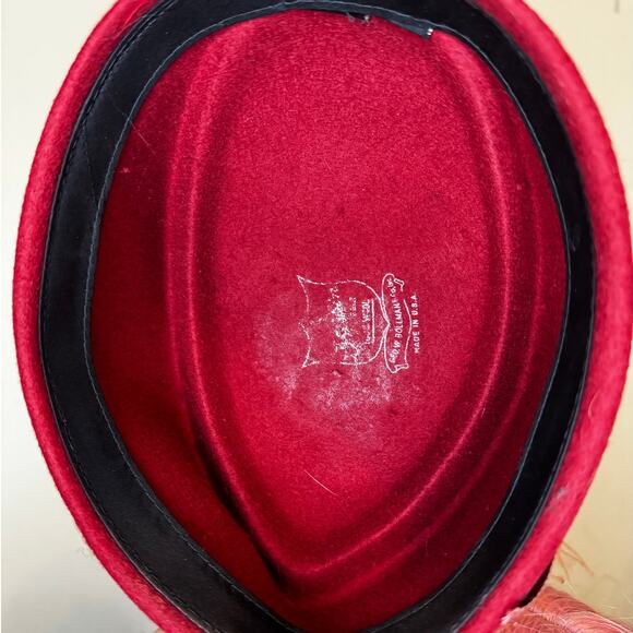 MCM Vintage 1950s/60s George W. Bollman Burgundy Felt Feather Statement Hat main image 7